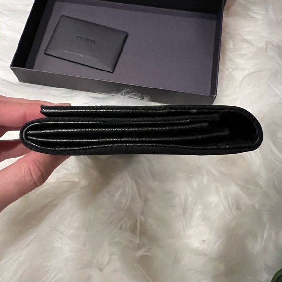 Prada Tessuto Nylon Saffiano Flap Wallet in Black with Box - Picture 4 of 10